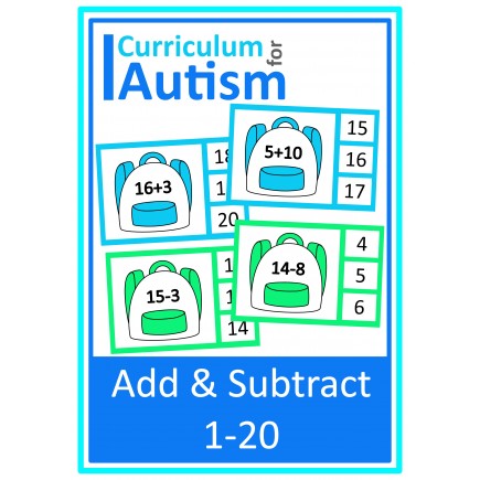 Addition & Subtraction 1-20 Backpack Clip Cards
